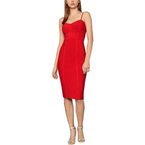 BCBGMaxAzria Women's Strappy Bodycon Dress Red Size M - Picture 1 of 5